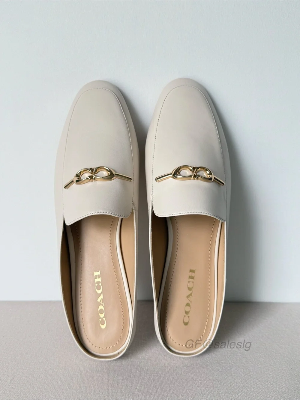 NWT Coach Sienna Leather Mule Loafers White Chalk Slip-On Size 10 C5770